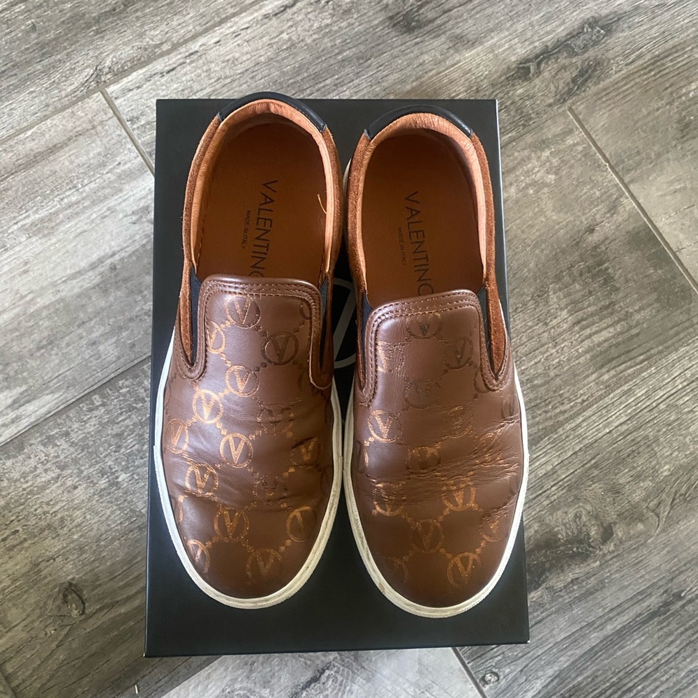 Valentino Regina Brown Slip-On Loafers